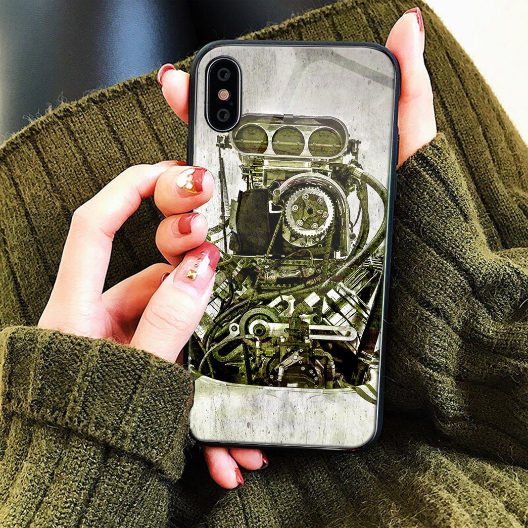 Gearhuman 3D Drag Racing Custom Phone Case GVC05115 Glass Phone Case 