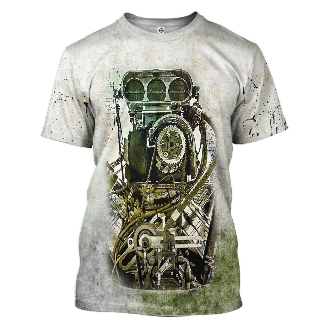 Gearhuman 3D Drag Racing Engine Custom Tshirt Hoodie Apparel GVC05114 3D Apparel T-Shirt S 