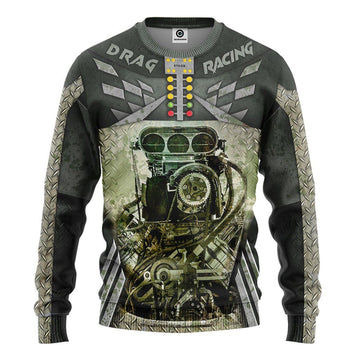 Gearhumans 3D Drag Racing Tshirt Hoodie Apparel