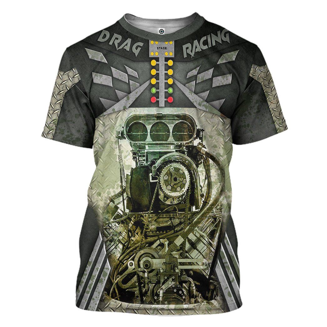 Gearhuman 3D Drag Racing Tshirt Hoodie Apparel ZL11111 3D Apparel T-Shirt S 