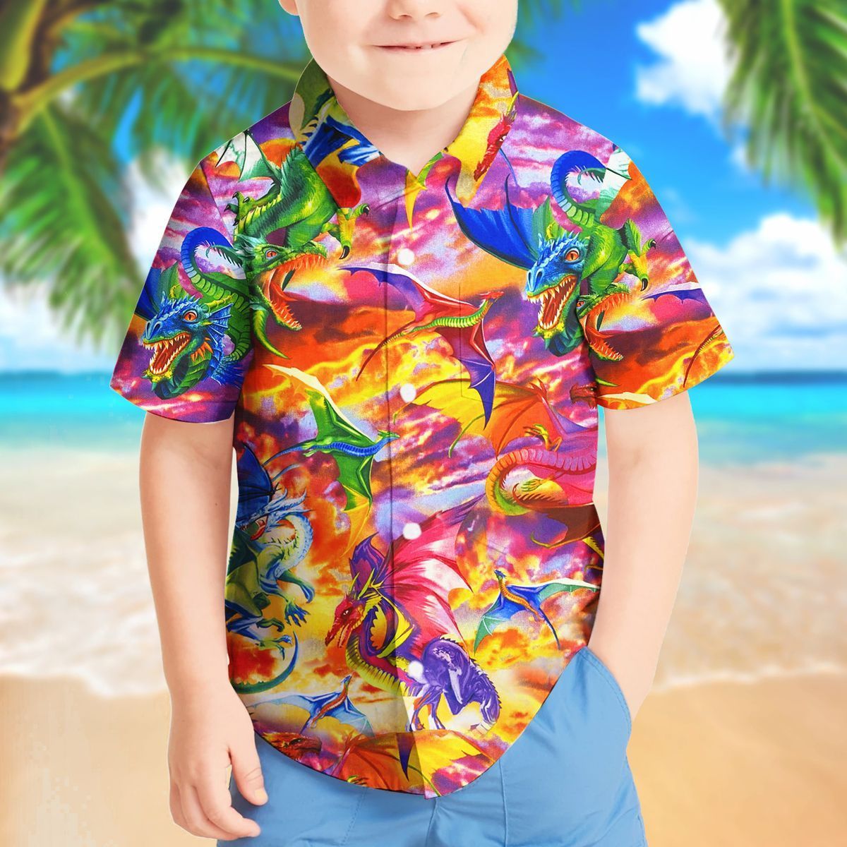 Gearhuman 3D Dragon Hawaii Shirt ZZ0507213 Short Sleeve Shirt 