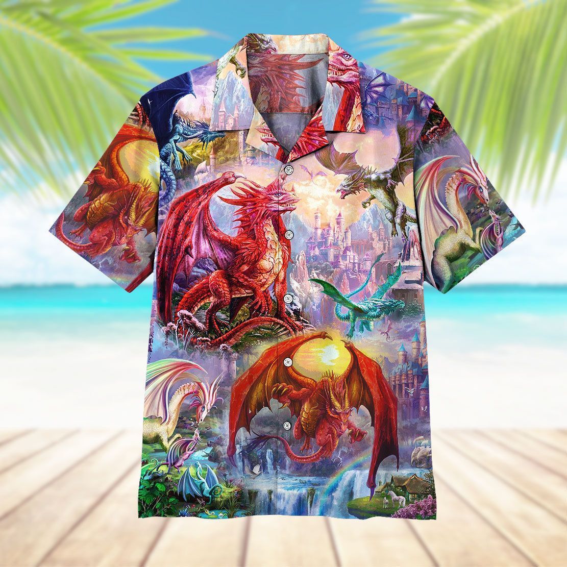 Gearhuman 3D Dragon Hawaii Shirt ZZ0507214 Short Sleeve Shirt 