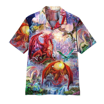 Gearhuman 3D Dragon Hawaii Shirt ZZ0507214 Short Sleeve Shirt Short Sleeve Shirt S 