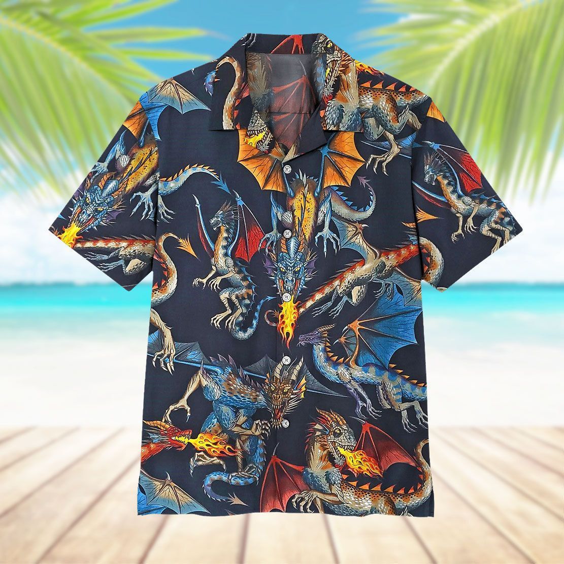 Gearhuman 3D Dragon Hawaii Shirt ZZ0507219 Short Sleeve Shirt 