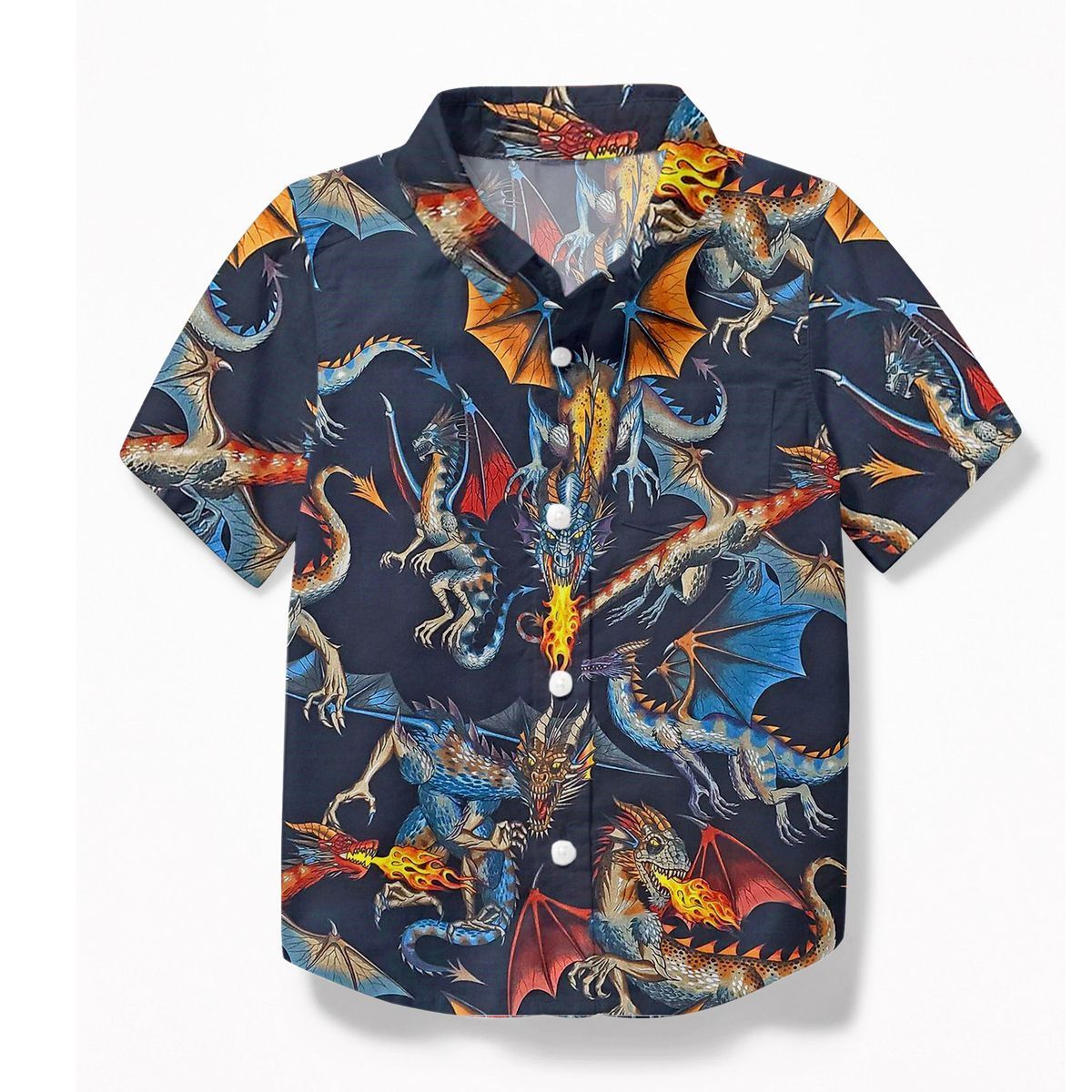Gearhuman 3D Dragon Hawaii Shirt ZZ0507219 Short Sleeve Shirt Kid Hawaii Shirt XS 