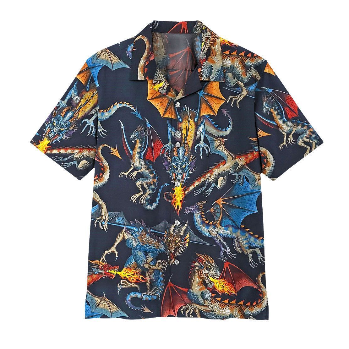 Gearhuman 3D Dragon Hawaii Shirt ZZ0507219 Short Sleeve Shirt Short Sleeve Shirt S 