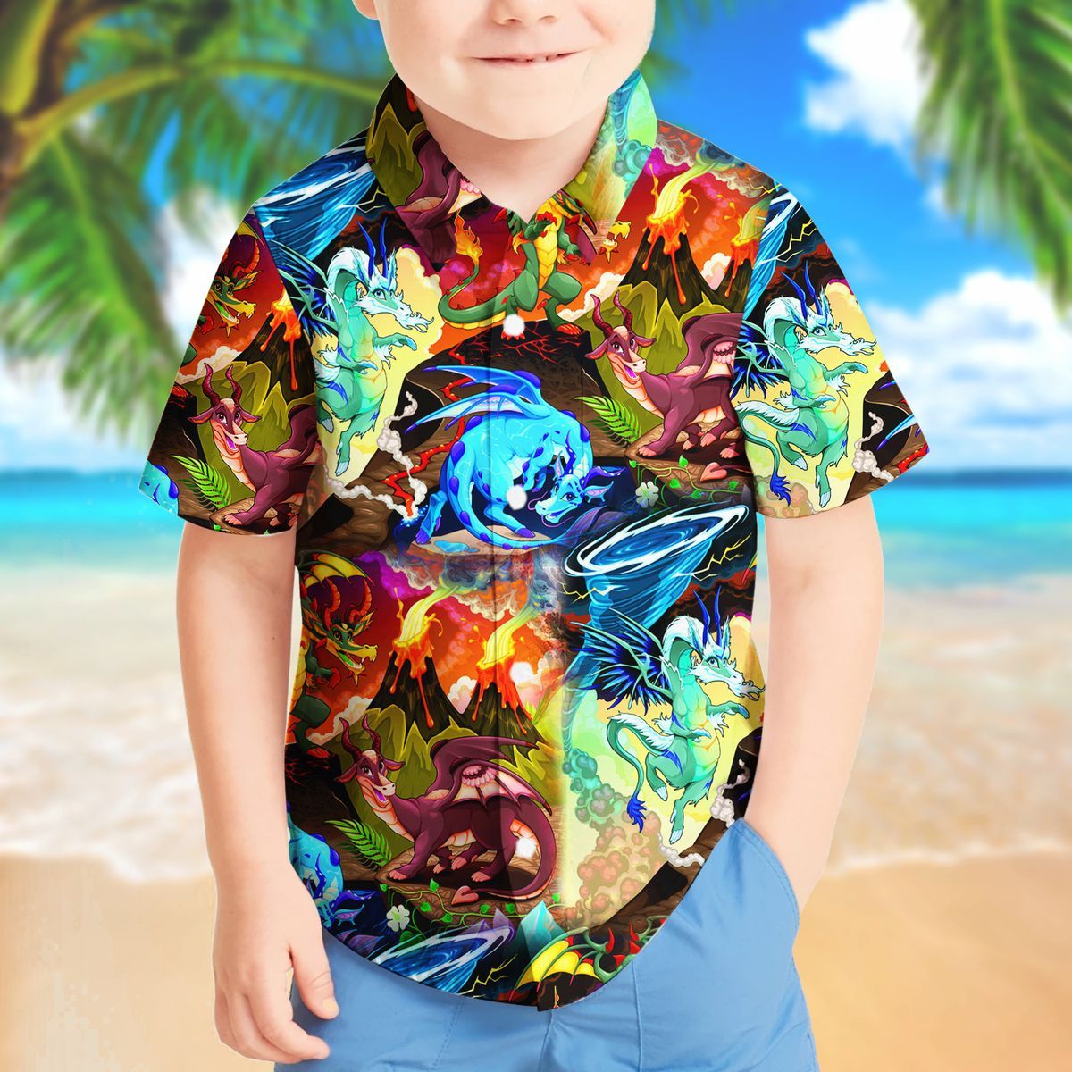 Gearhuman 3D Dragon Kid Hawaii Shirt ZZ0507217 Kid Hawaii Shirt 