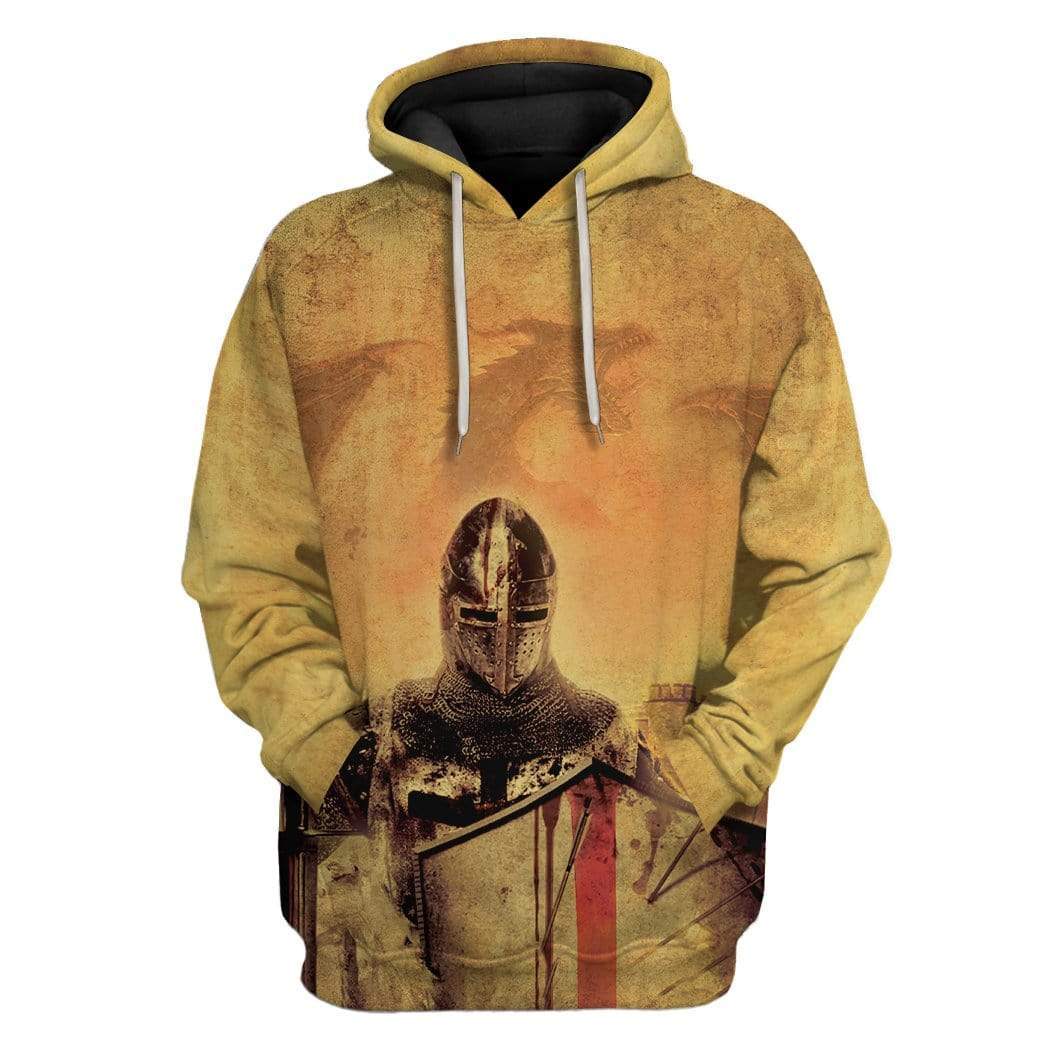 Gearhuman 3D Dragon Knight Templar Custom Hoodies Apparel GA19027 3D Custom Fleece Hoodies Hoodie S 