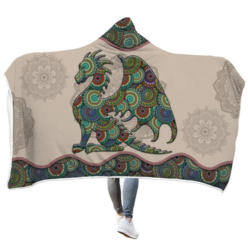 Gearhumans 3D Dragon Mandala Custom Hooded Blanket