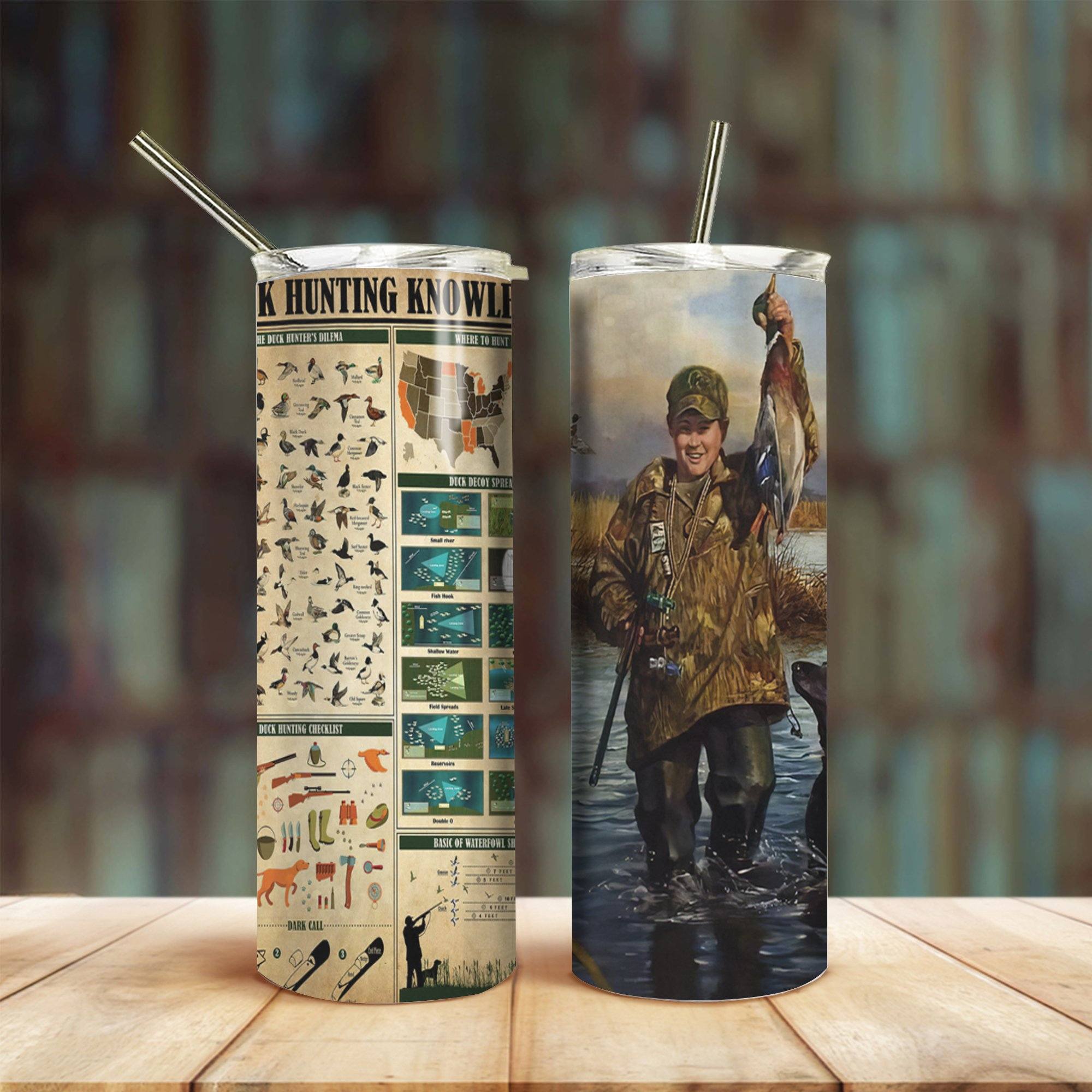 Duck Duck Boom! 32 oz Sublimation Bullet Thermos, Hunting Gift
