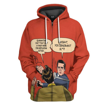 Gearhumans 3D Dwight You Ignorant Slut Custom Hoodie Apparel