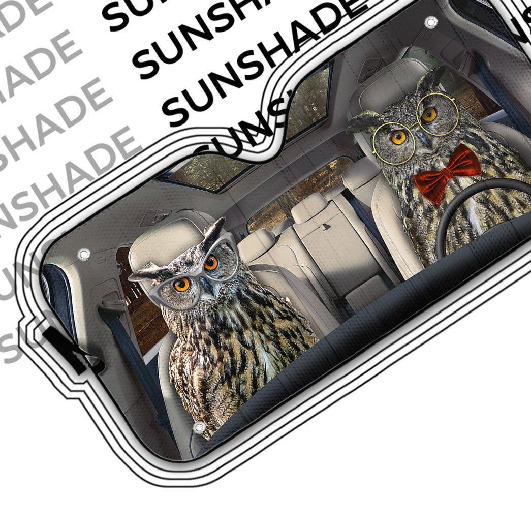 Gearhuman 3D Eagle Owls Couple Auto Car Sunshade GV05031 Auto Sunshade