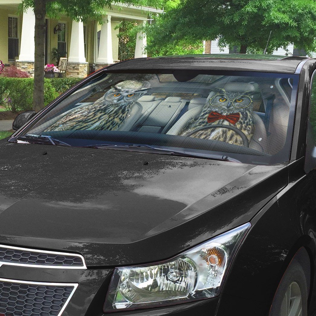 Gearhuman 3D Eagle Owls Couple Auto Car Sunshade GV05031 Auto Sunshade