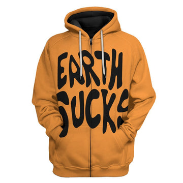 Gearhumans 3D Earth Sucks Custom Hoodie Apparel