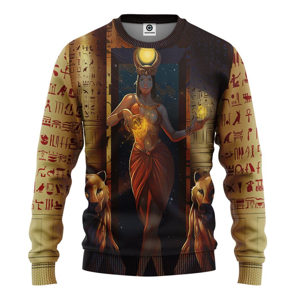 GearHuman 3D Egyptian Goddess Madona Custom Shirt GR06015 3D Apparel Long Sleeve S 