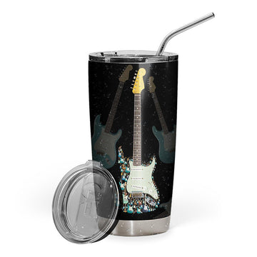 Gearhumans 3D Electric Guitar Custom Name Design Insulated Vacuum Tumbler