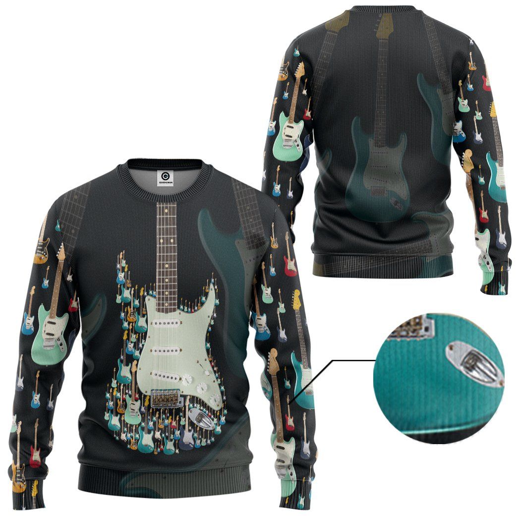 Gearhuman 3D Electric Guitar Custom Tshirt Hoodie Apparel GV05119 3D Apparel 