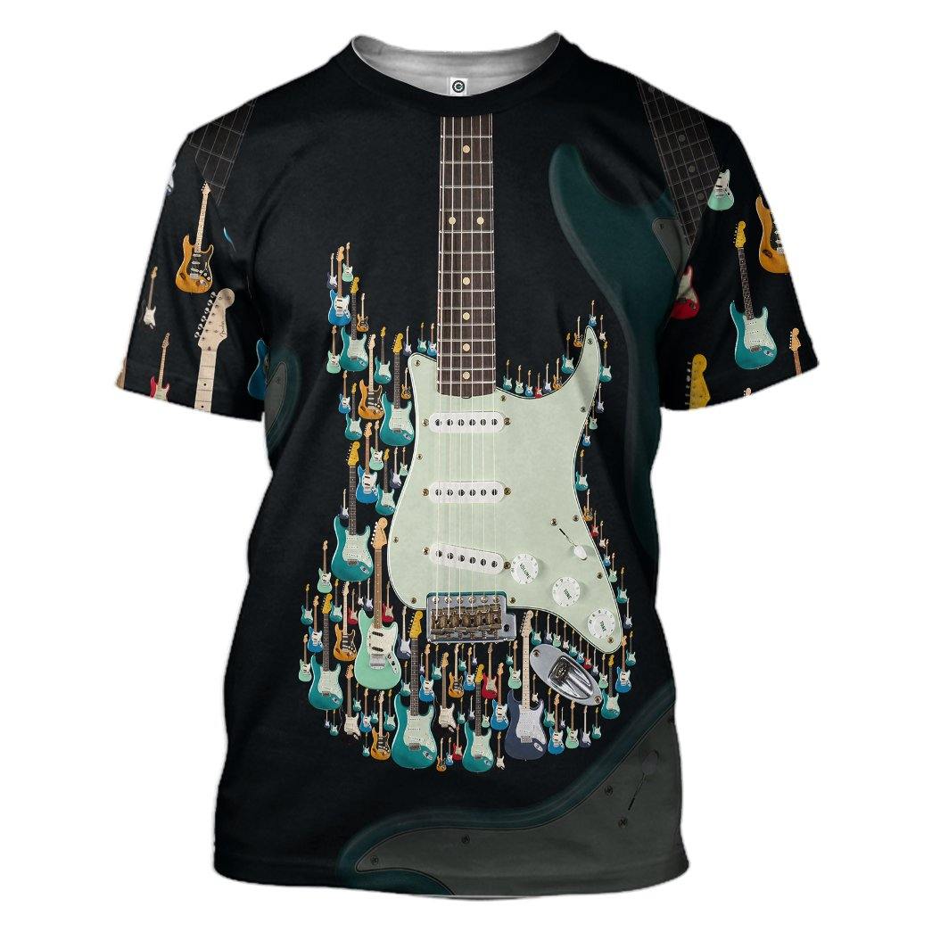 Gearhuman 3D Electric Guitar Custom Tshirt Hoodie Apparel GV05119 3D Apparel T-Shirt S 