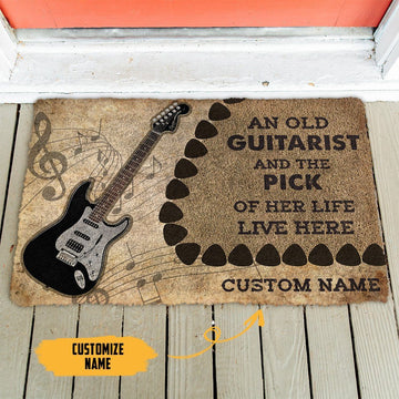 Gearhumans GearHuman 3D Electric Guitars An Old Guitarist Custom Doormat