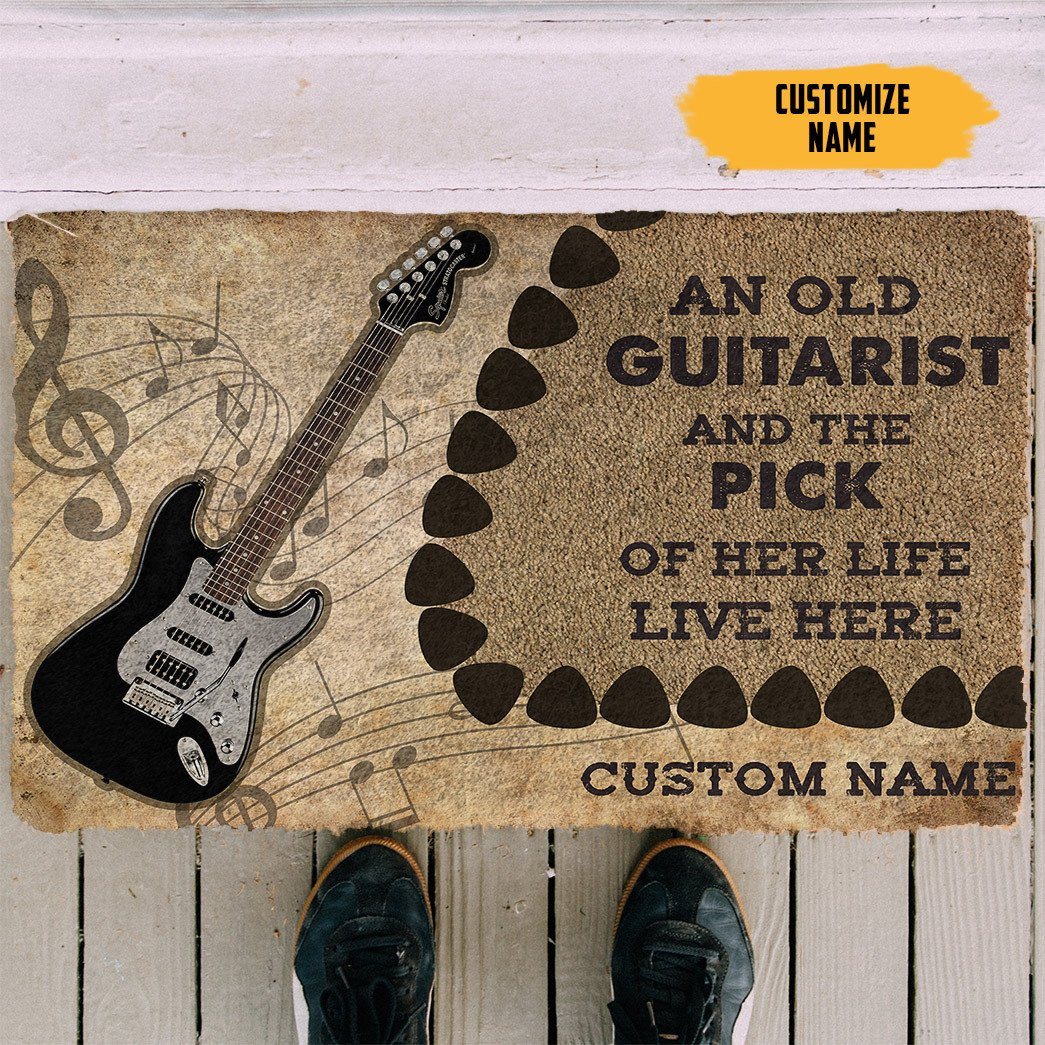 GearHuman 3D Electric Guitars An Old Guitarist Custom Doormat GR21015 Doormat 