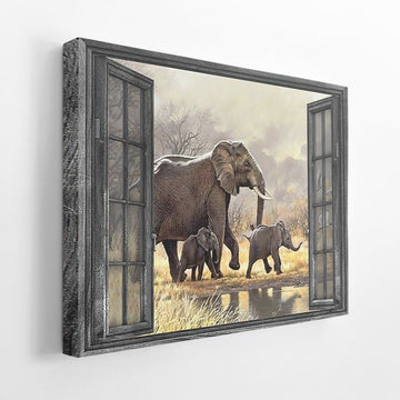 Gearhumans 3D Elephant Canvas