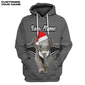 Gearhuman 3D Elephant Christmas Custom Tshirt Hoodie Apparel GB06114 3D Apparel Hoodie S 