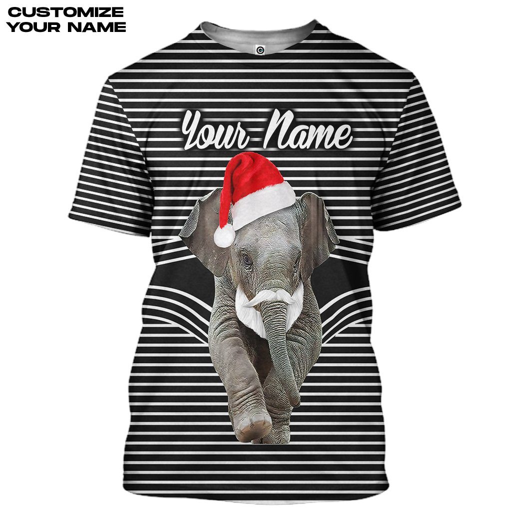 Gearhuman 3D Elephant Christmas Custom Tshirt Hoodie Apparel GB06114 3D Apparel T-Shirt S 