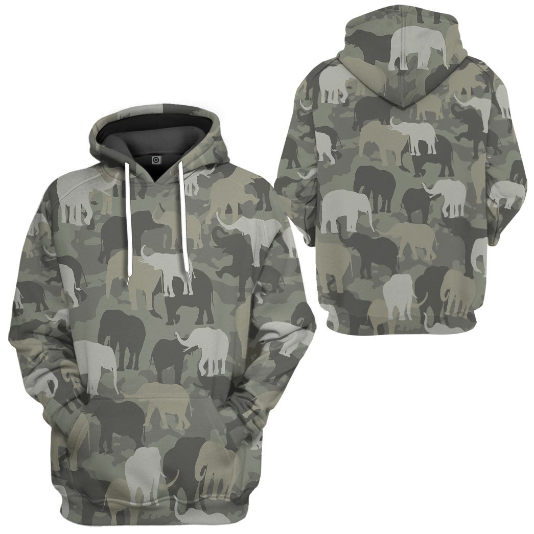 Gearhuman 3D Elephants Camo Custom Tshirt Hoodie Apparel GV08127 3D Apparel 