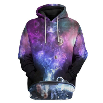 Gearhumans 3D Elon Musk smoking out space Hoodie Apparel