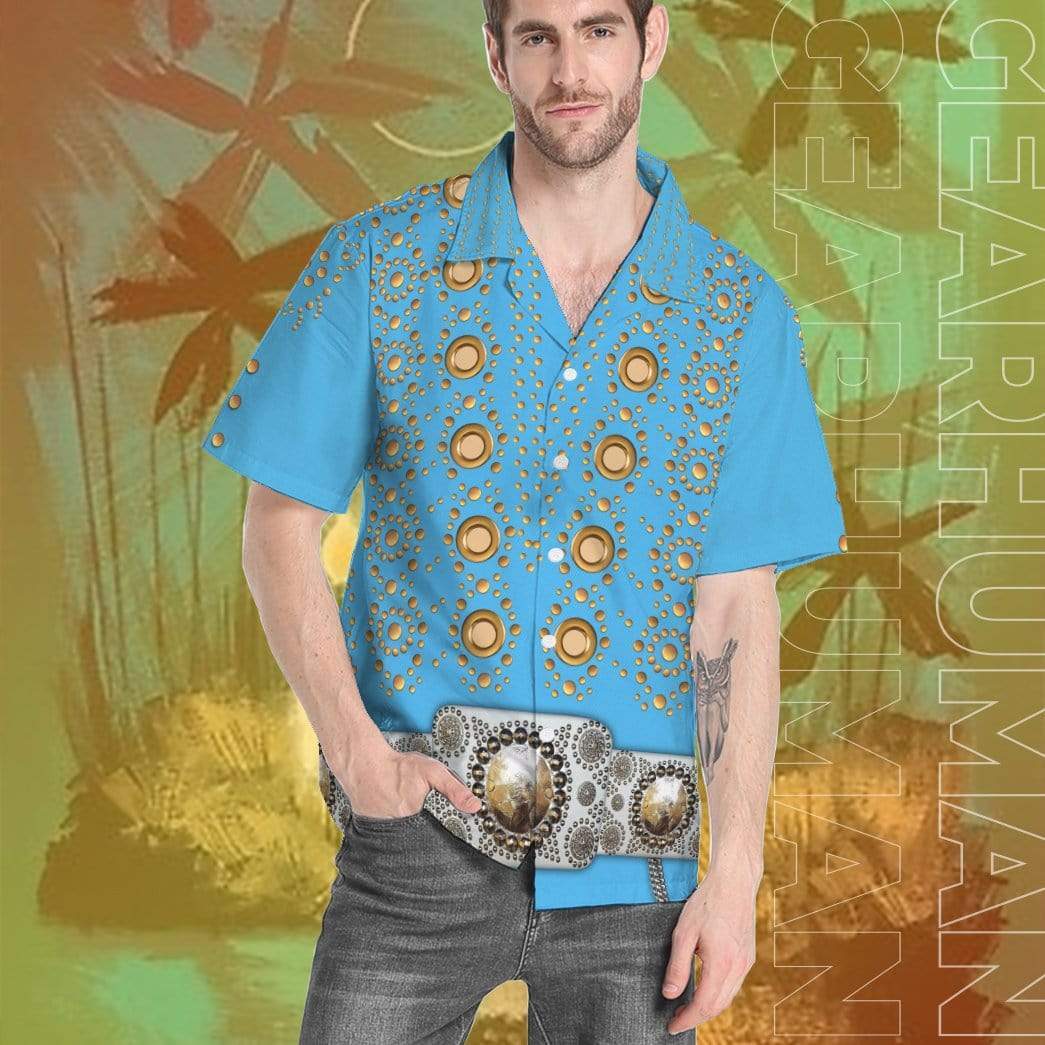 Gearhuman 3D Elvis Presley Custom Shorts Sleeve Shirt GL210835 Short Sleeve Shirt 