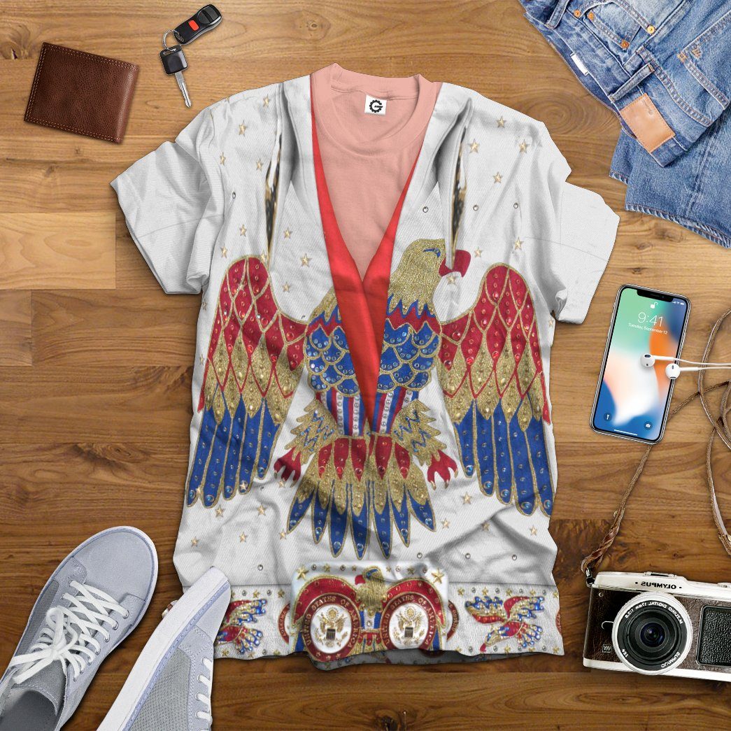 Gearhuman 3D Elvis Presley Eagle Jumpsuit Custom Tshirt Apparel GV030930 3D T-shirt 