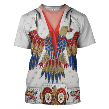 Gearhuman 3D Elvis Presley Eagle Jumpsuit Custom Tshirt Apparel GV030930 3D T-shirt T-Shirt S 