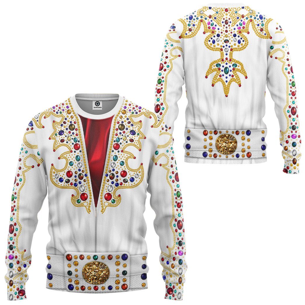 Gearhuman 3D EP Elvis Presley Suit Custom Tshirt Hoodie Apparel GV211015 3D Apparel 