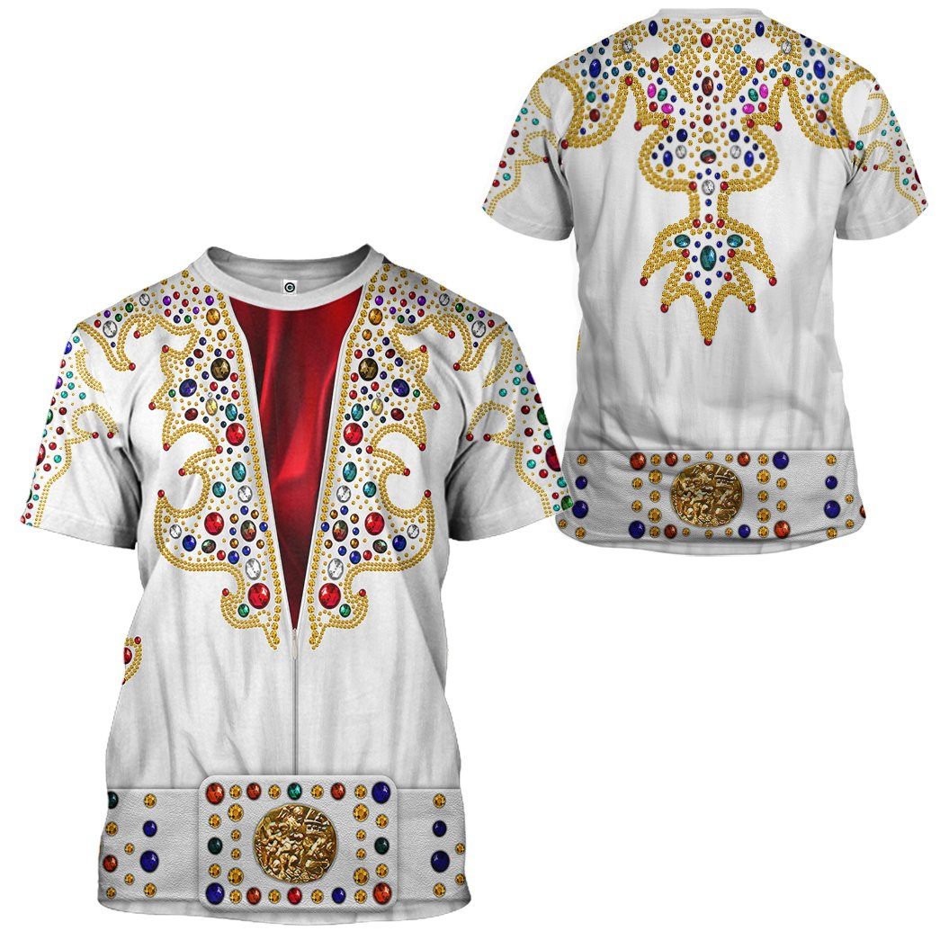 Gearhuman 3D EP Elvis Presley Suit Custom Tshirt Hoodie Apparel GV211015 3D Apparel 