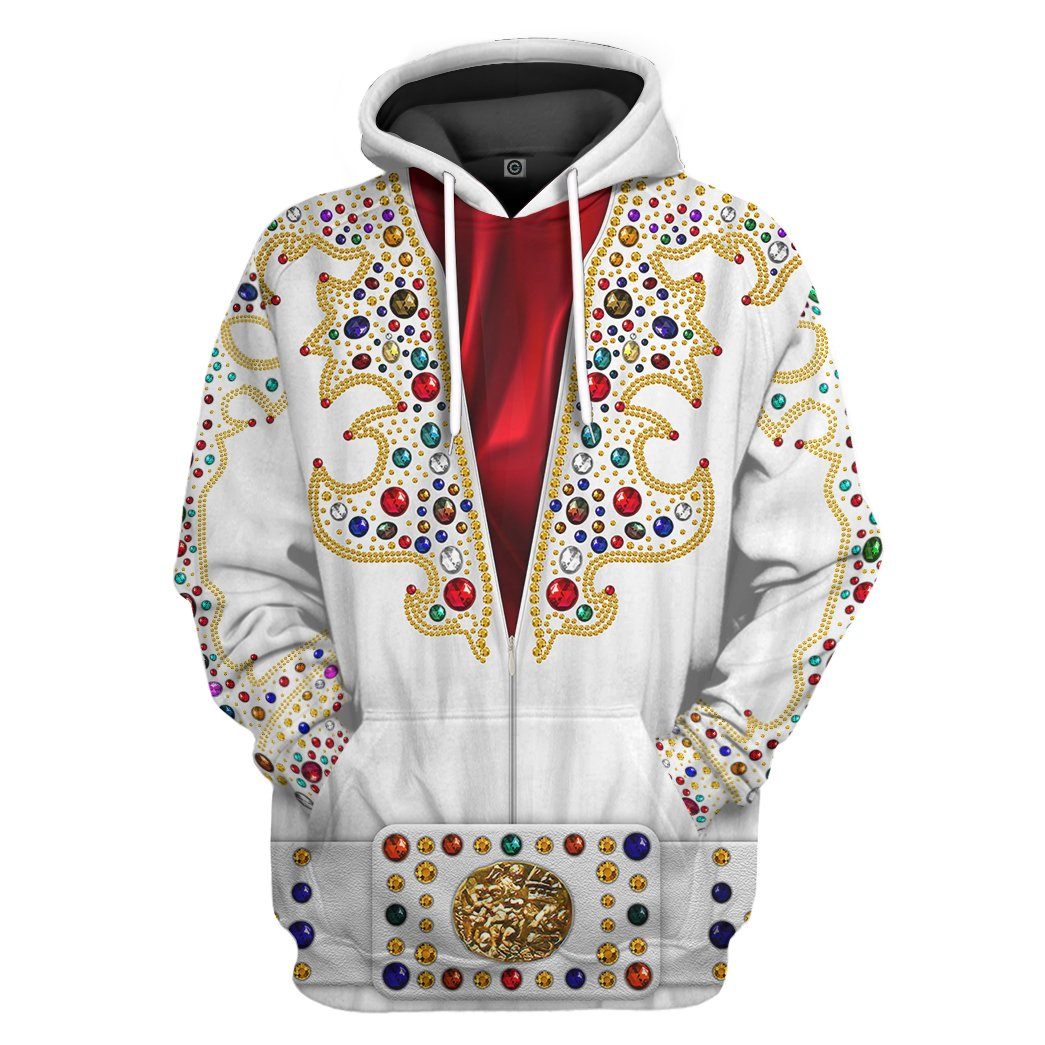 Gearhuman 3D EP Elvis Presley Suit Custom Tshirt Hoodie Apparel GV211015 3D Apparel Hoodie S 