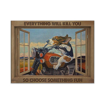 Gearhumans 3D Everything Will Kill You Dachshund Canvas