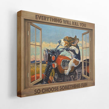 Gearhumans 3D Everything Will Kill You Dachshund Canvas