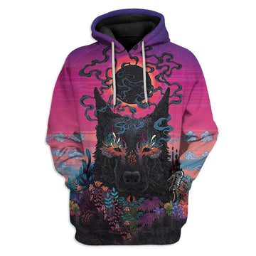 Gearhumans 3D Eye Of Sauron Wolf Art Hoodie Apparel