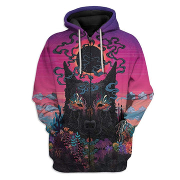 Gearhumans 3D Eye Of Sauron Wolf Art Hoodie Apparel