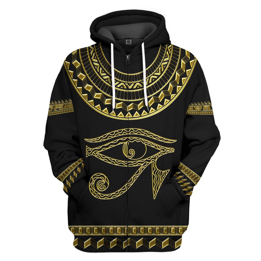Gearhuman 3D Eyes Of Horus Custom Tshirt Hoodie Apparel GW060110 3D Apparel Zip Hoodie S 