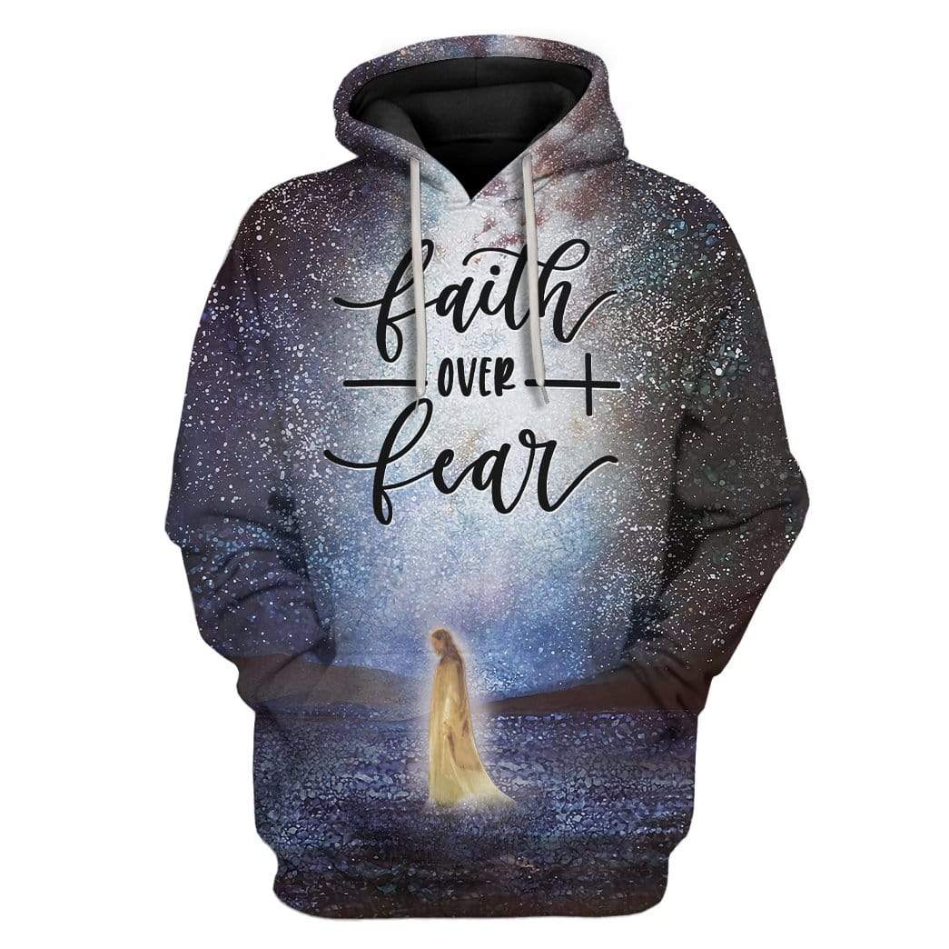 Gearhuman 3D Faith Over Fear Custom Hoodies Apparel GA25021 3D Custom Fleece Hoodies Hoodie S 