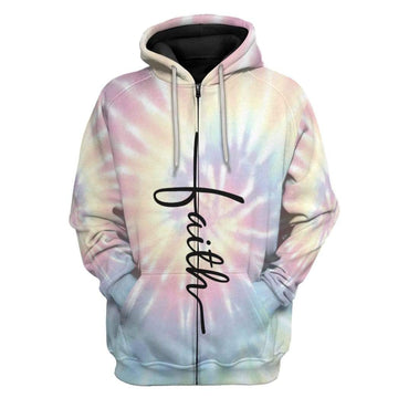 Gearhumans 3D Faith Tie Dye Custom Hoodie Apparel