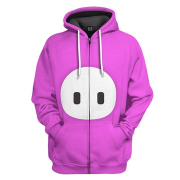 Gearhumans 3D Fall Guys Pink Custom Hoodie Apparel