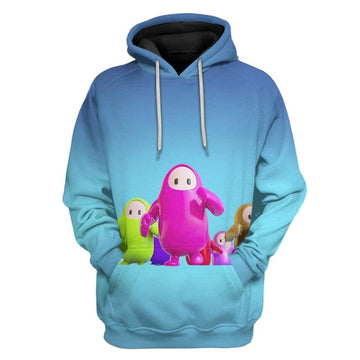 Gearhumans 3D Fall Guys Race Custom Hoodie Apparel