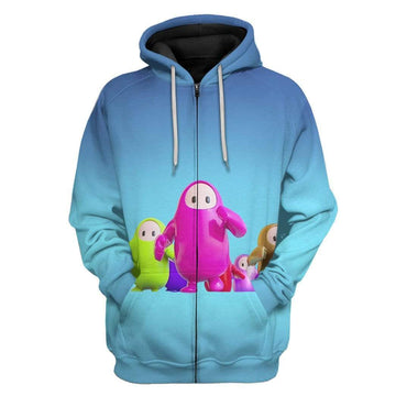 Gearhumans 3D Fall Guys Race Custom Hoodie Apparel