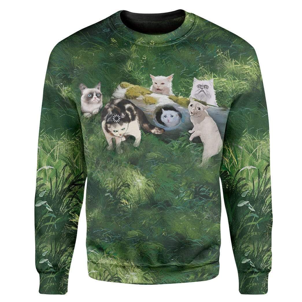 Gearhuman 3D Famous Cat Meme Custom T-Shirts Hoodies Apparel CT-TA1302202 3D Custom Fleece Hoodies Long Sleeve S 