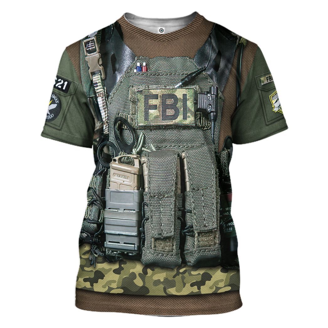 fbi tactical gear Gearhumans 3D FBI Uniform Custom Tshirt Hoodie Appreal
