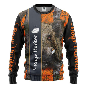 Gearhumans 3D Ferocious Boar Hunter Custom Tshirt Hoodie Apparel