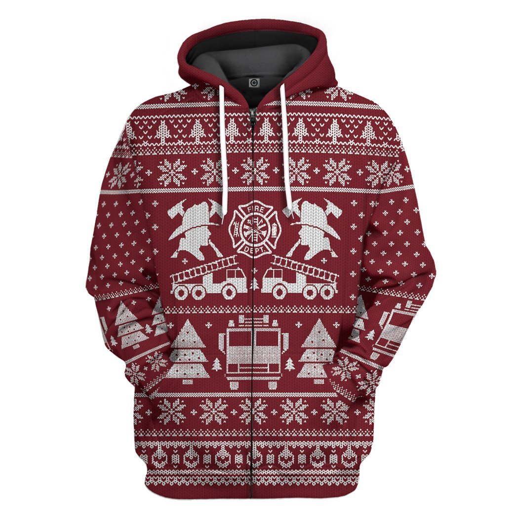 Firefighter ugly christmas outlet sweater