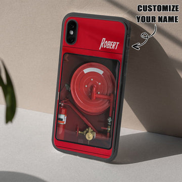 Gearhumans 3D Fire Fighter Hose Custom Name Phonecase